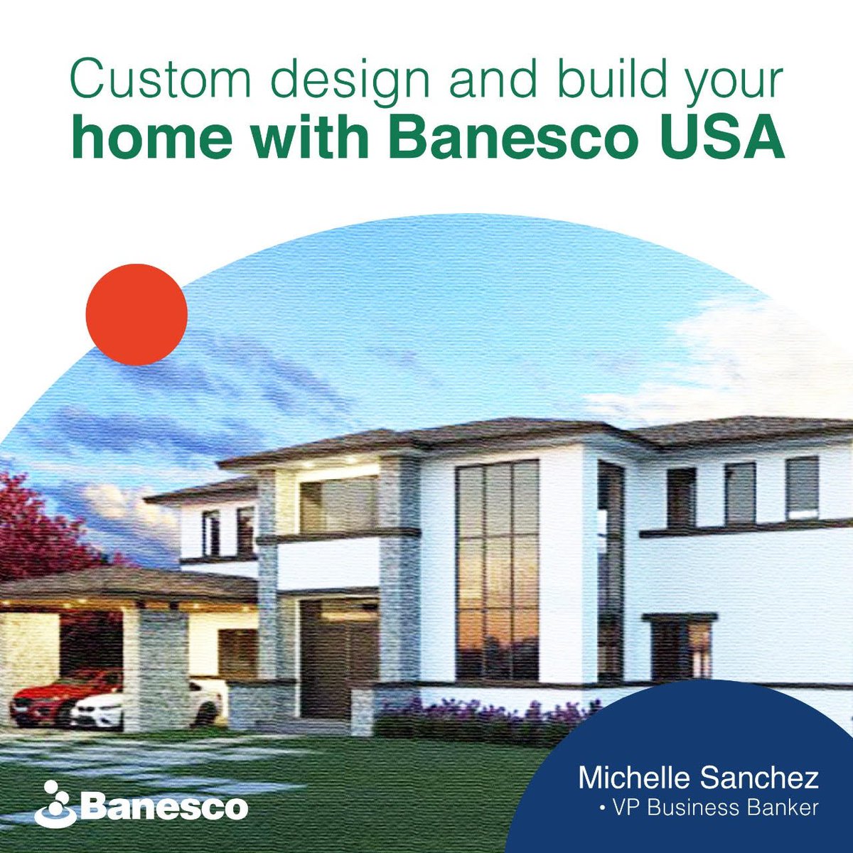 The home of your dreams is closer than you think with #BanescoUSA.

Loans to custom design and build your home like this beautiful luxury home that Pampa Sunbelt will be constructing in Coral Gables.