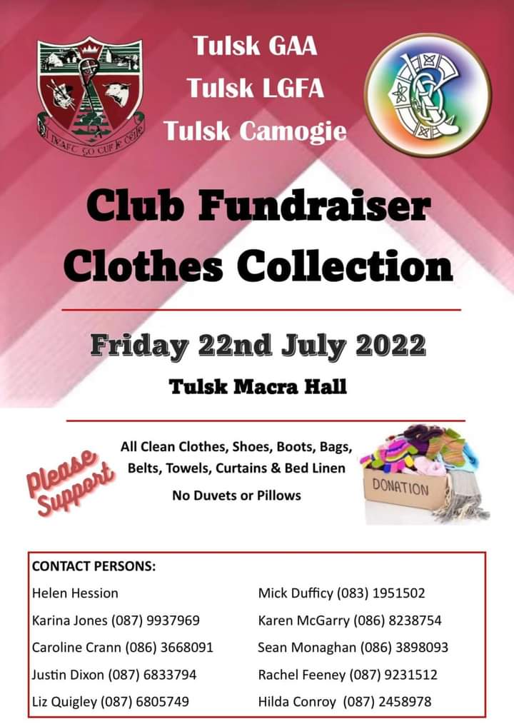 Club Fundraiser - Clothes Collection- see all details below!