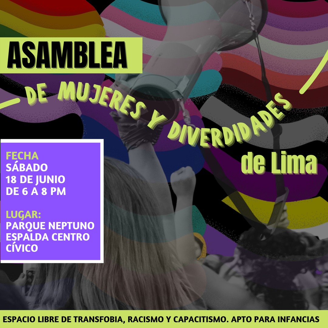 ¡Nos necesitamos unidaes y organizadaes! Súmate a la Asamblea de Mujeres y Diversidades para generar propuestas y acordar acciones. Nos vemos el sábado 18 de 6 a 8 p.m. ¡Juntaes somos más fuertes!
