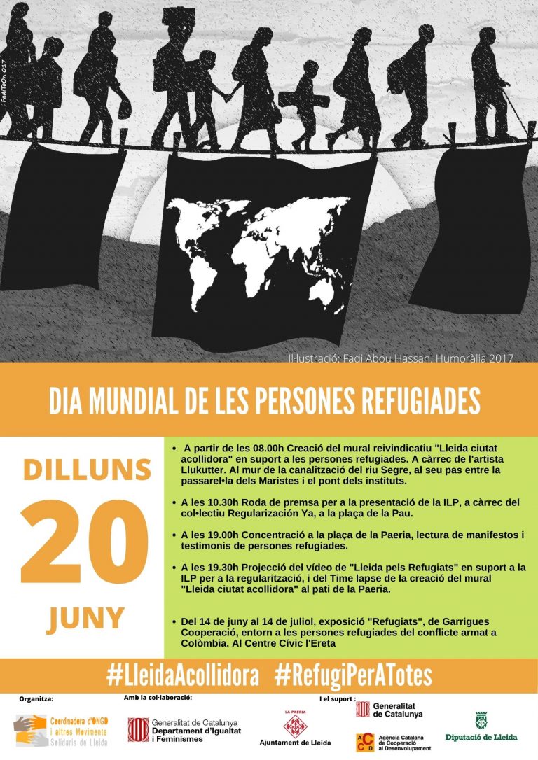 CoordONGDLleida's tweet photo. 📣El dia 20 de Juny és el dia mundial de les persones refugiades i per commemorar-lo i promoure una #LleidaAcollidora hem organitzat una sèrie d'activitats
➕ Suma-t'hi!
🤗Vinguin d'on vinguin #Acollim!
@cooperaciocat @igualtatcat @AreaCoopLleida
👉https://t.co/vwYXayQbiZ https://t.co/vXROWGkIFQ