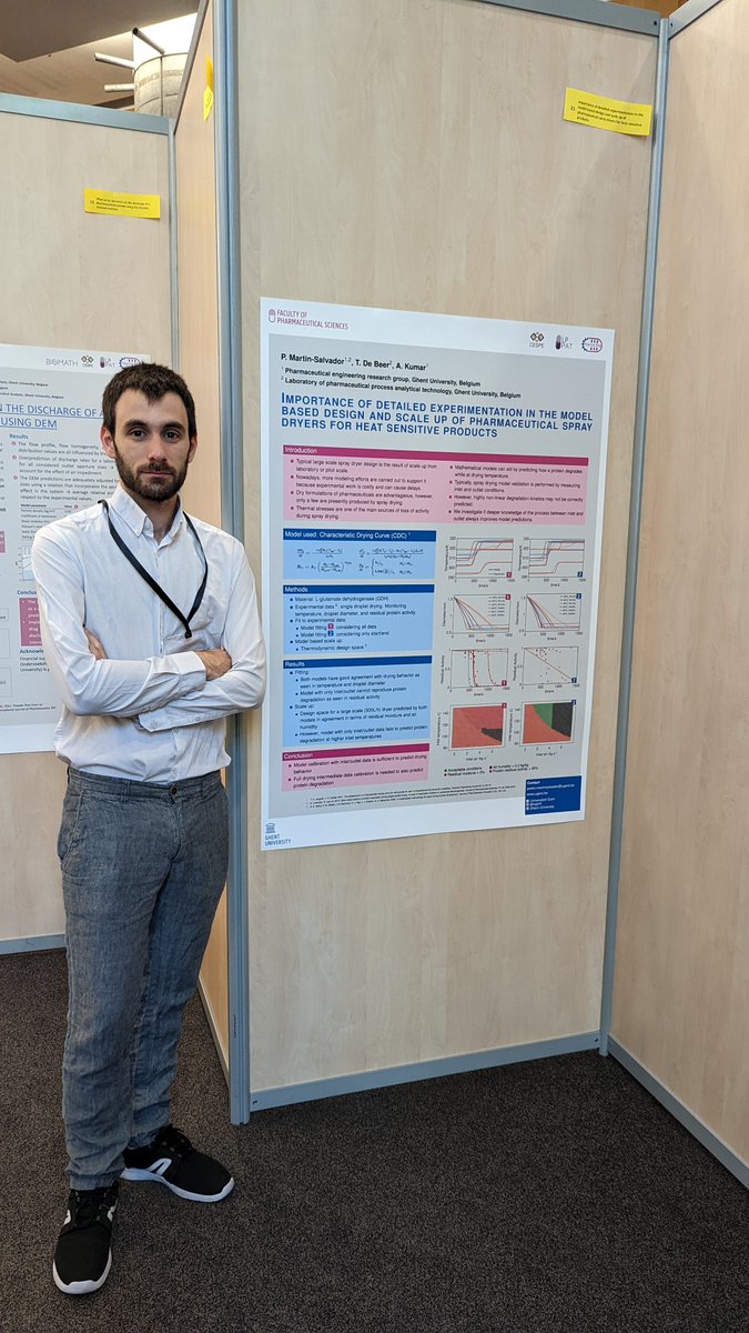 PharmaEng team members were in Toulouse for the #ESCAPE32 conference this week! Luz Naranjo Gómez presented her research on powder discharge modelling and Pedro Martin Salvador presented his research on spray dryer design for heat-sensitive products. #equipmentdesign