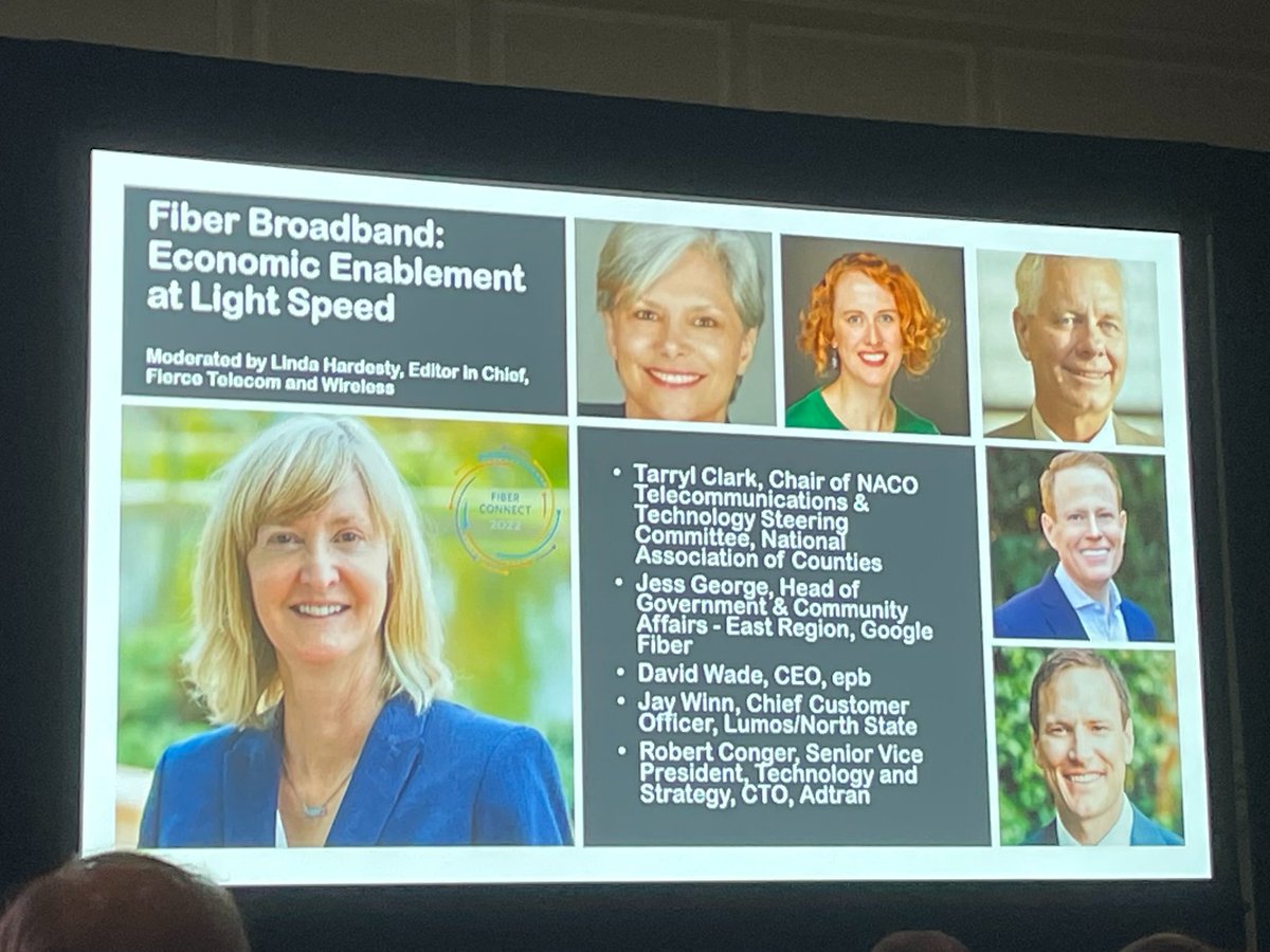 googlefiber's tweet photo. Another highlight from #FiberConnect22: Our Government and Community Affairs Manager Jess George on the Fiber Broadband: Economic Enablement at Light Speed panel talking about fiber is an accessible economic engine of growth. https://t.co/rffcAkRXfN