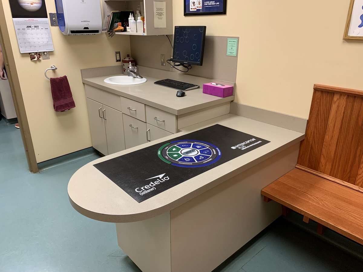 Hillside43050's tweet photo. Loving our new table-top mats @Elanco #interceptorplus #credelio #360protection #thankscharles https://t.co/VbmOnuQjtH