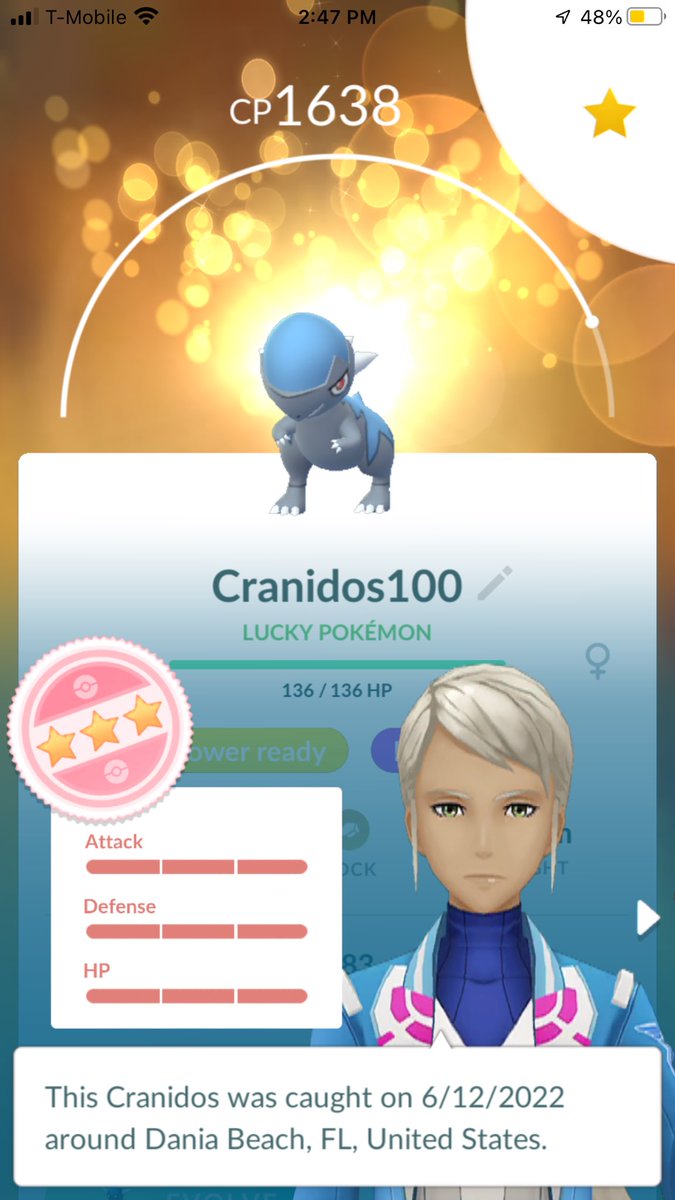 derosamiked's tweet photo. Lundo Cranidos!! It makes such a nice set next to the shundo ๐๐คญ๐โโ๏ธ๐คช๐คช
#PokemonGo #luckyPokemon #lundo #100IV #luckyperfect #cranidos #4star #trading #winning https://t.co/H0287tXAfS