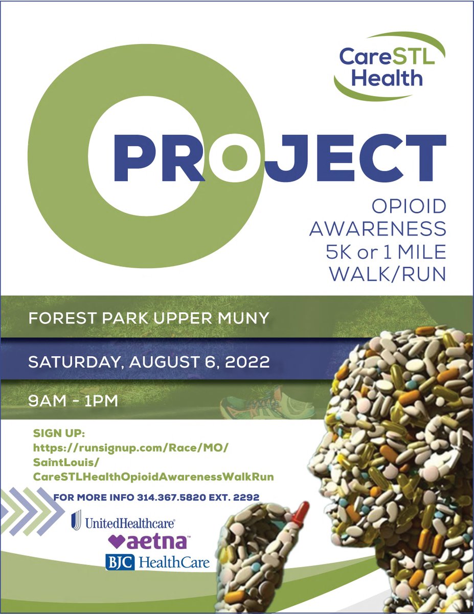 Aetna has joined our growing list of sponsors for the 3rd Project O- Opioid Awareness Walk/Run in Forest Park, Sat., Aug. 6 at 9 AM.  Sponsorships &amp; vendor opportunities are available until 6/30.  For more info call 314-367-5820 x 2292.  #opioid #health