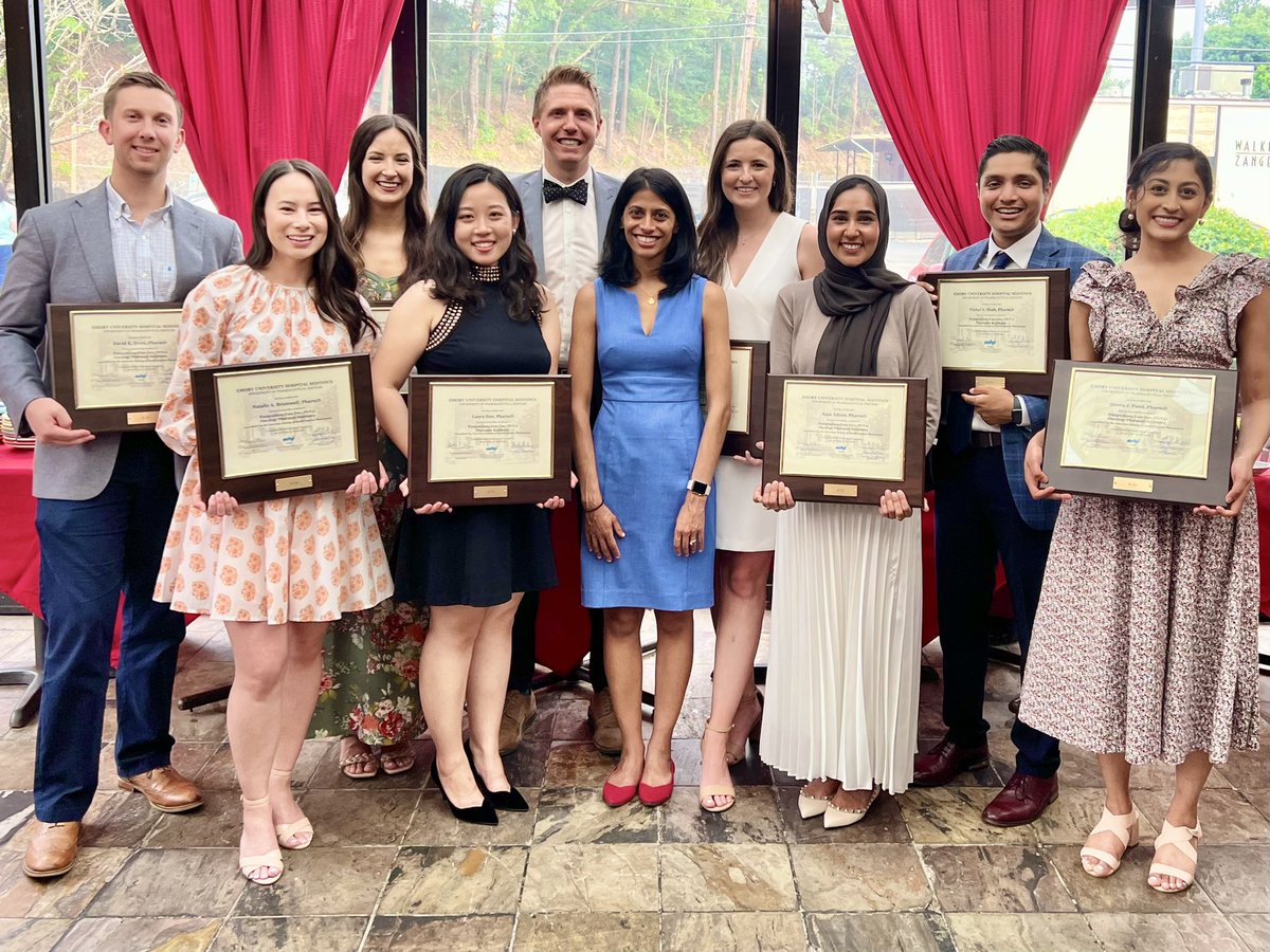 Rxhaums's tweet photo. It is always a momentous occasion getting to celebrate the graduation of our @emoryhealthcare and @WinshipAtEmory pharmacy residents. These residents are leaving our department and residency programs better than when they started and for that we are very thankful. https://t.co/J7cf0ToKoW