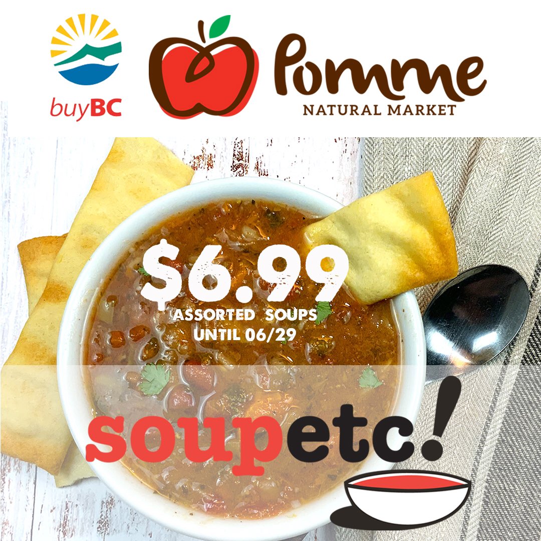 Good food changes everything! Find soupetc! on special at Pomme Natural Markets! @Pomme_Market #eatdrinkbuybc #madeinvancouver #soup #easymeals #SuperMoms #kidfriendly #vancouver #vancouverisland