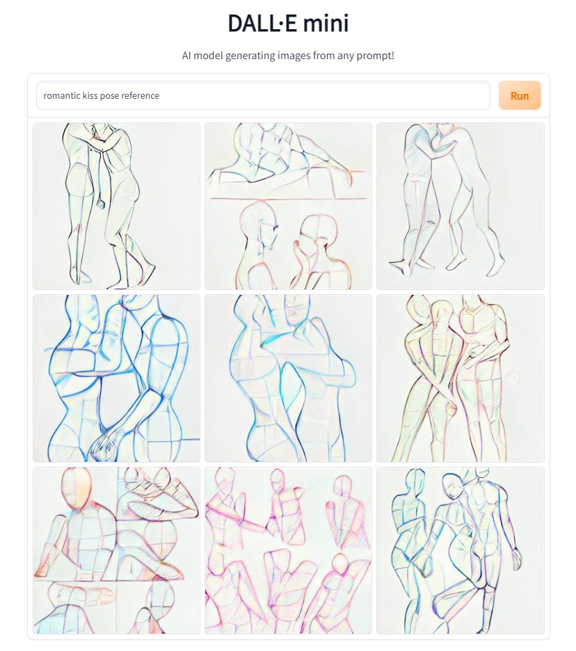 Couple Drawing Poses - Romantic kissing pose