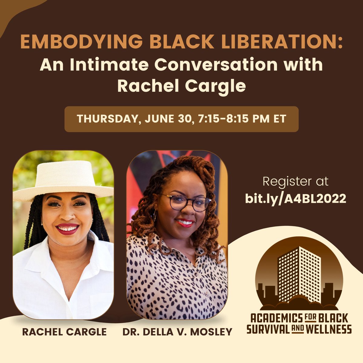 #A4BL2022 starts THIS WEEKEND! Check out some of our amazing features, including Dr. Bettina Love, Dr. Janet Helms, Dr. Maryam Jernigan-Noesi, Dr. Tema Okun, Rachel Cargle, and more! Register at bit.ly/A4BL2022 ✊🏾❤️