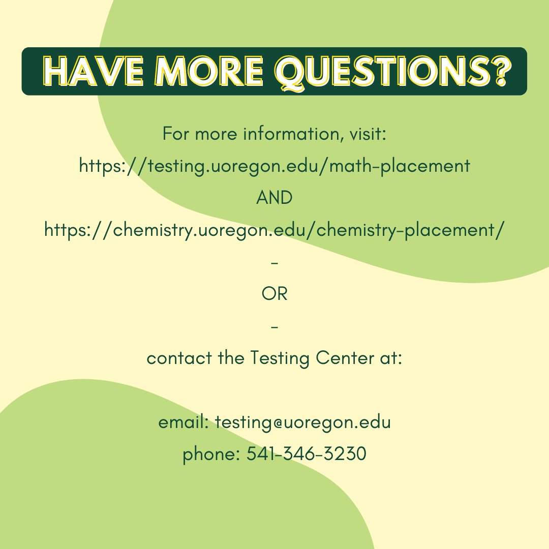 uofigs's tweet photo. Reminder: In order for incoming students to enroll in a math or chemistry course, they must take the math and chem placement tests. We suggest taking the tests before meeting your advisor! https://t.co/YlMrLjwmBs