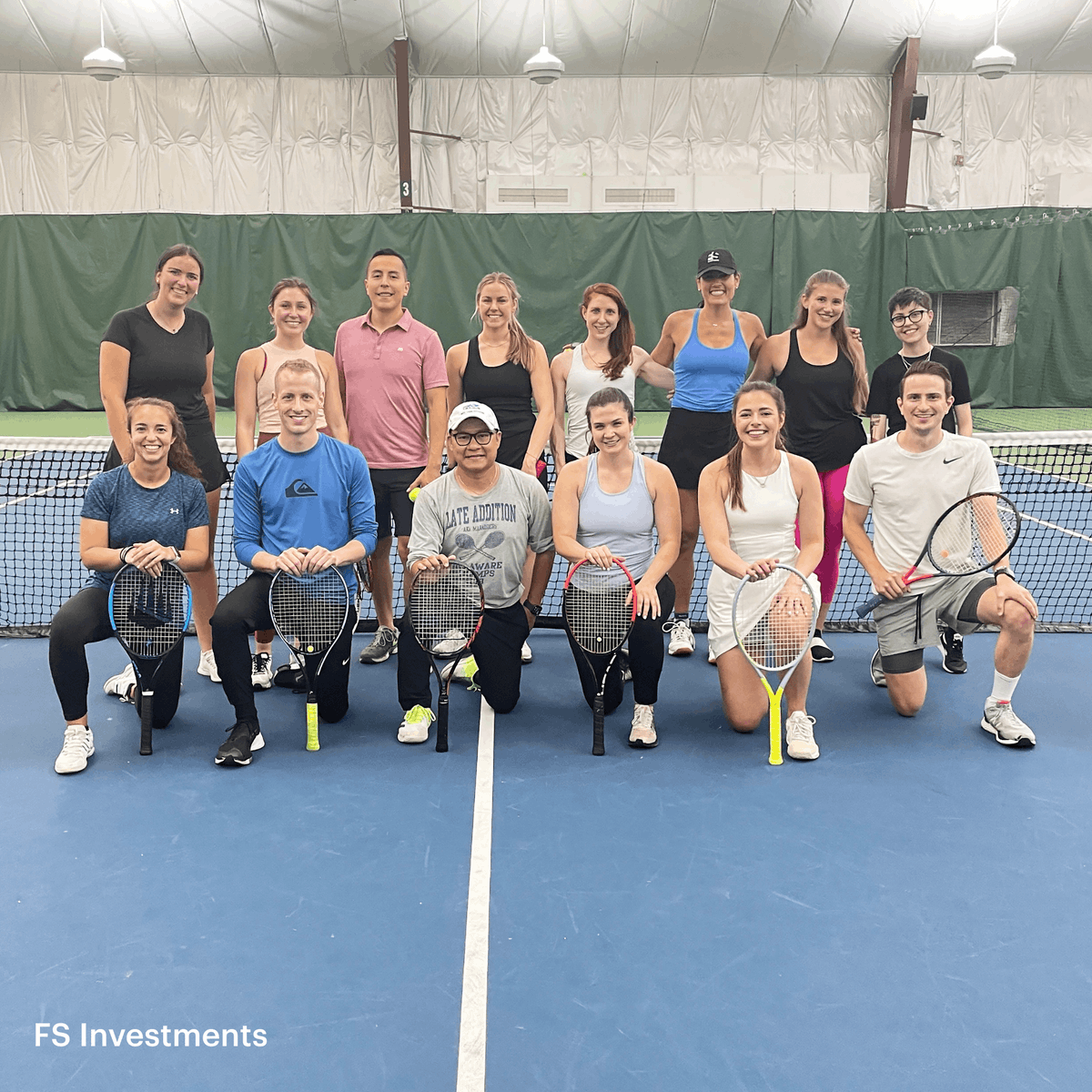 futurestandard_'s tweet photo. Last week, the FS Women's Network hosted a tennis clinic at UPenn’s indoor Hecht Tennis Center. A huge thank you to our FS colleagues, Adam Cook and Cahn Ho, for instructing the clinic! We had a great time learning new skills and networking out on the court. #LifeatFS https://t.co/g3eiXFMA70