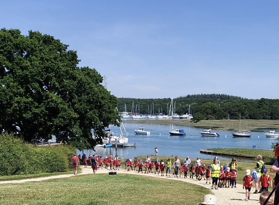 Today the whole school walked to Bucklers Hard and back to raise funds for our school.. the weather was warm… but everyone had a super time  🌞🌞🌞#sharedjourneys