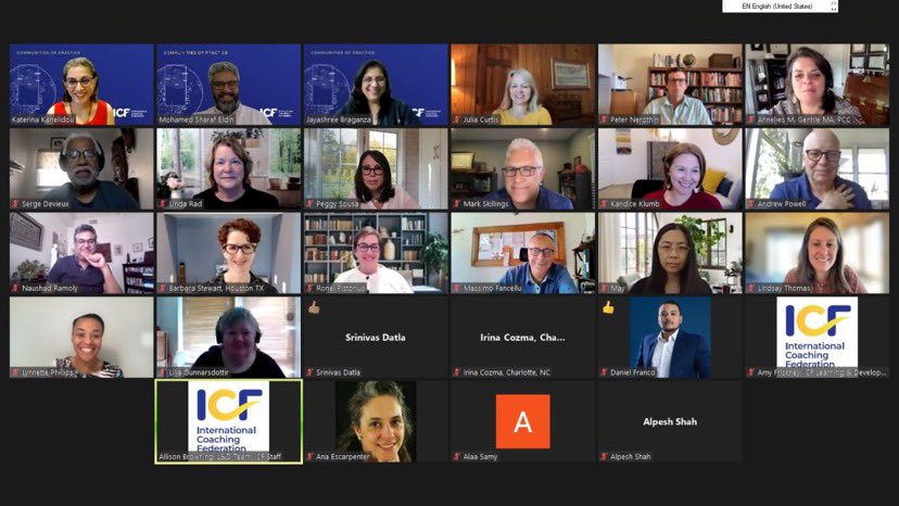 icfteamcoaching's tweet photo. What an energy in our 2nd community meetup! Participants connected &amp; had great discussions about Team &amp; Group Coaching.
Wonderful facilitation by
@KatKanelidou, @JayashreeMB2, &amp; @maksharaf &amp; support by the @ICFHQ L&amp;D team.
Big thank you to everyone who joined us!
#ICFteamcoaching https://t.co/W8oZUJKED3