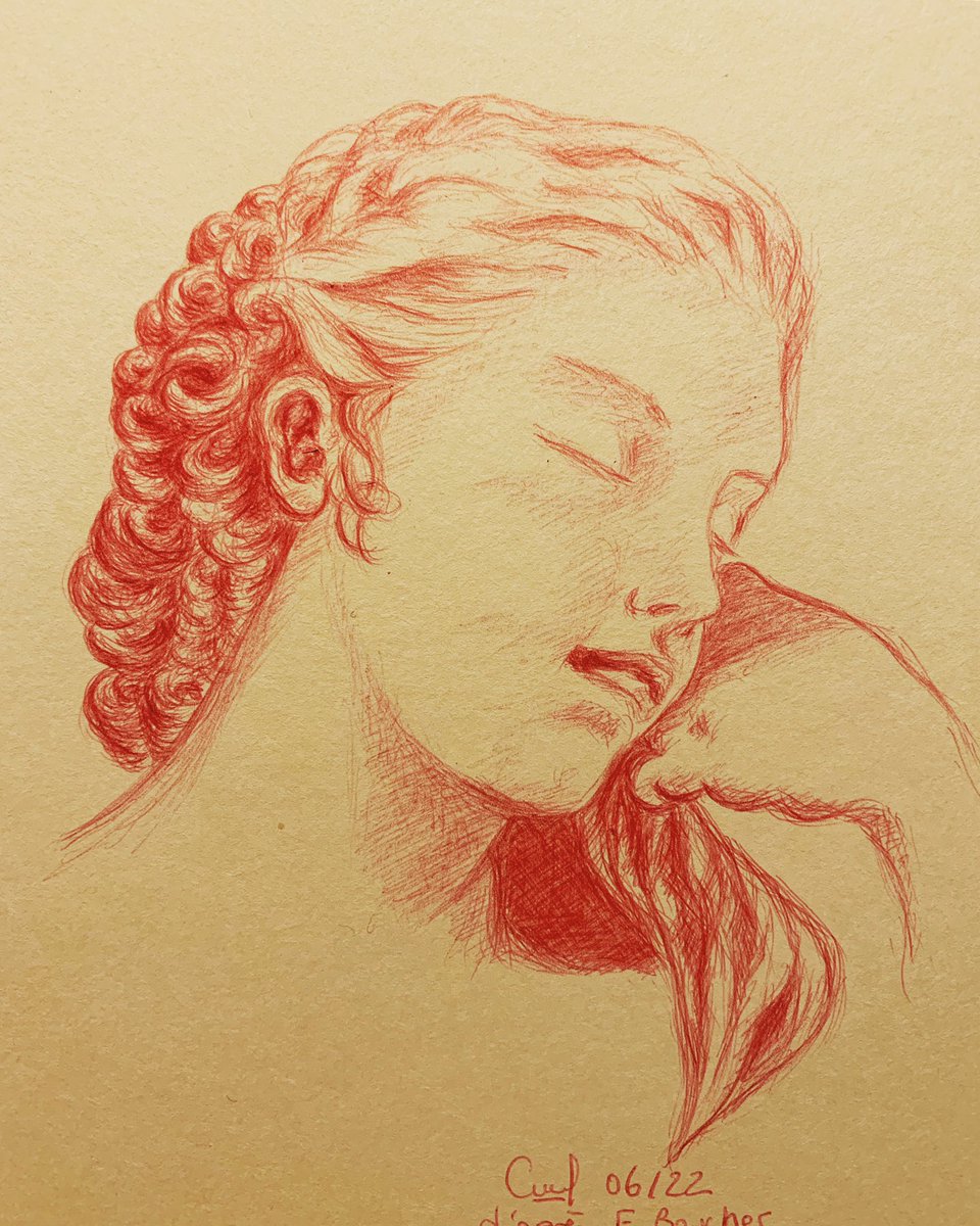 CDessinatrice's tweet photo. Portrait au bic rouge, d’après François Boucher #bic #pen #redpen #bicrouge #bicdrawing #dessinaubic #portrait #dessin #drawing #francoisboucher #papiernaturel #naturalpaper https://t.co/fxAQKPE4Al