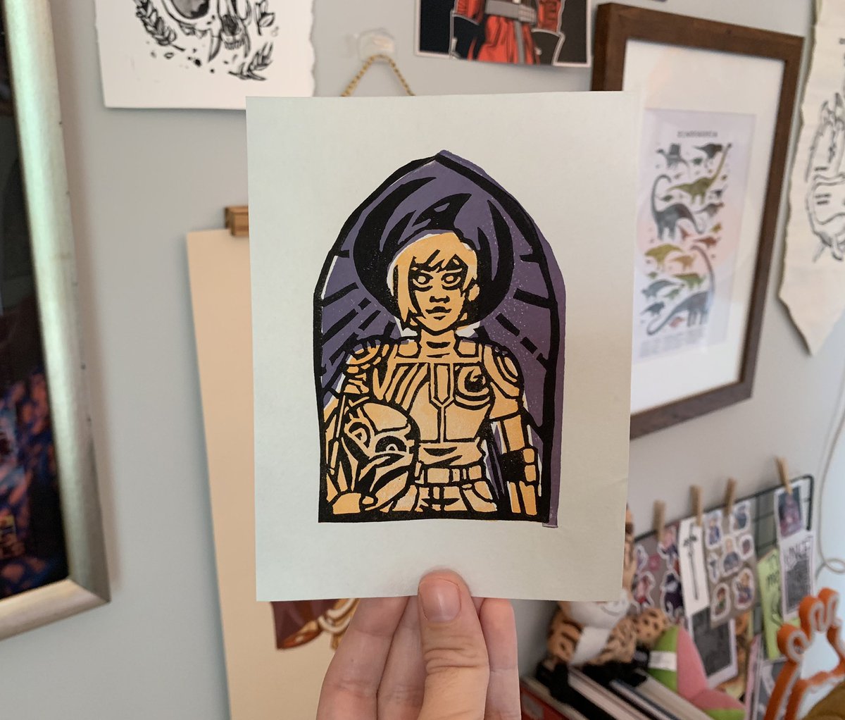 aalexfletcher's tweet photo. Sabine block print 🧡💜 You can read all about the process in this month’s blog coming this weekend https://t.co/1vI7qvdh6J
