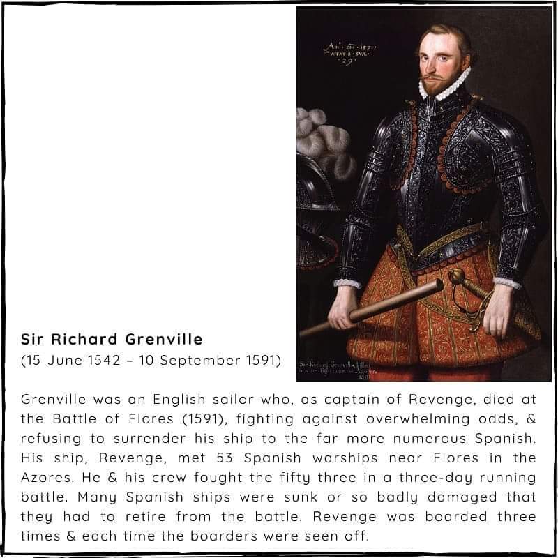 BritishHistorym's tweet photo. #otd 15 June 1542 – Richard Grenville, English captain & explorer was born (d. 1591)
#Britishhistory #RichardGrenville #Navy #Captain #Revenge #therevenge #thenavy #Explorer #sailor #D15jun #onthisthisdayinhistory #thisdayinhistory #OnThisDay https://t.co/VD0QmueHjf