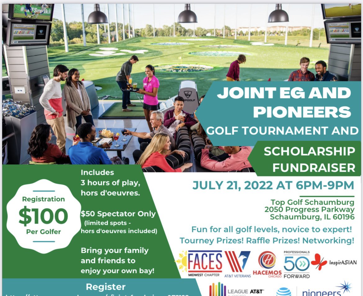 ChicagoHacemos's tweet photo. Chicago Members, Mark your 📆- July 21st! Please join us for our first joint EG golf event at Top Golf in Schaumburg. All proceeds will go towards scholarships. Register here https://t.co/U6MEHnfQqe @D_A_Delgado @CynthiaGofGLM @Randyconnectsu @JohnRiveraGLM https://t.co/CykOyPOwDC