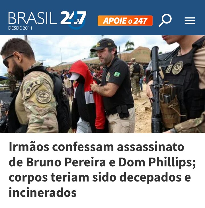 TelesPeixoto_'s tweet photo. Segundo reportagem da Bandnews, Oseney da Costa contou à PF que o crime ocorreu no dia 5, dia do desaparecimento de Bruno e Dom. O motivo teria sido a pesca ilegal na região https://t.co/J6bd5vTN4z