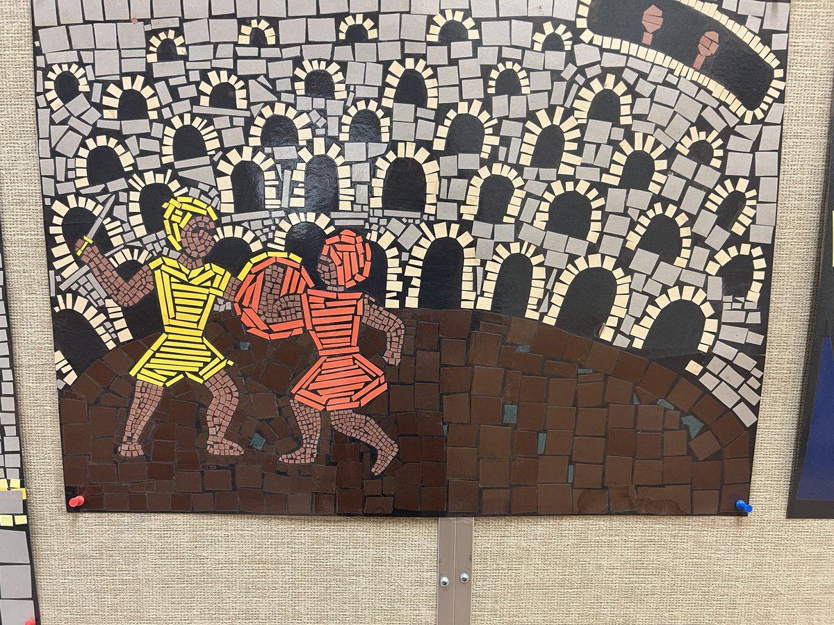 SaveenGrewal's tweet photo. Mosaic art from Div2 PART 1 @goldstonepark #ancientrome #artclass #Mosaic #sd36learn https://t.co/0xODiRgKNy