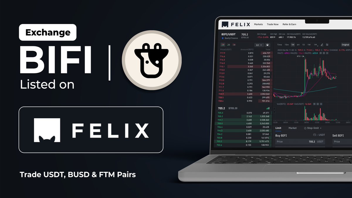 beefyfinance's tweet photo. Oh Yeah! $BIFI with deep liquidity on the all new @Felix_Exchange! 🐾 

🐮 $BIFI - $USDT
🐮 $BIFI - $BUSD
🐮 $BIFI - $FTM

Trade your cows on https://t.co/ZojQrPzsfz

#FelixFrens #DeFi2CeFi https://t.co/rW7zDRhGJl