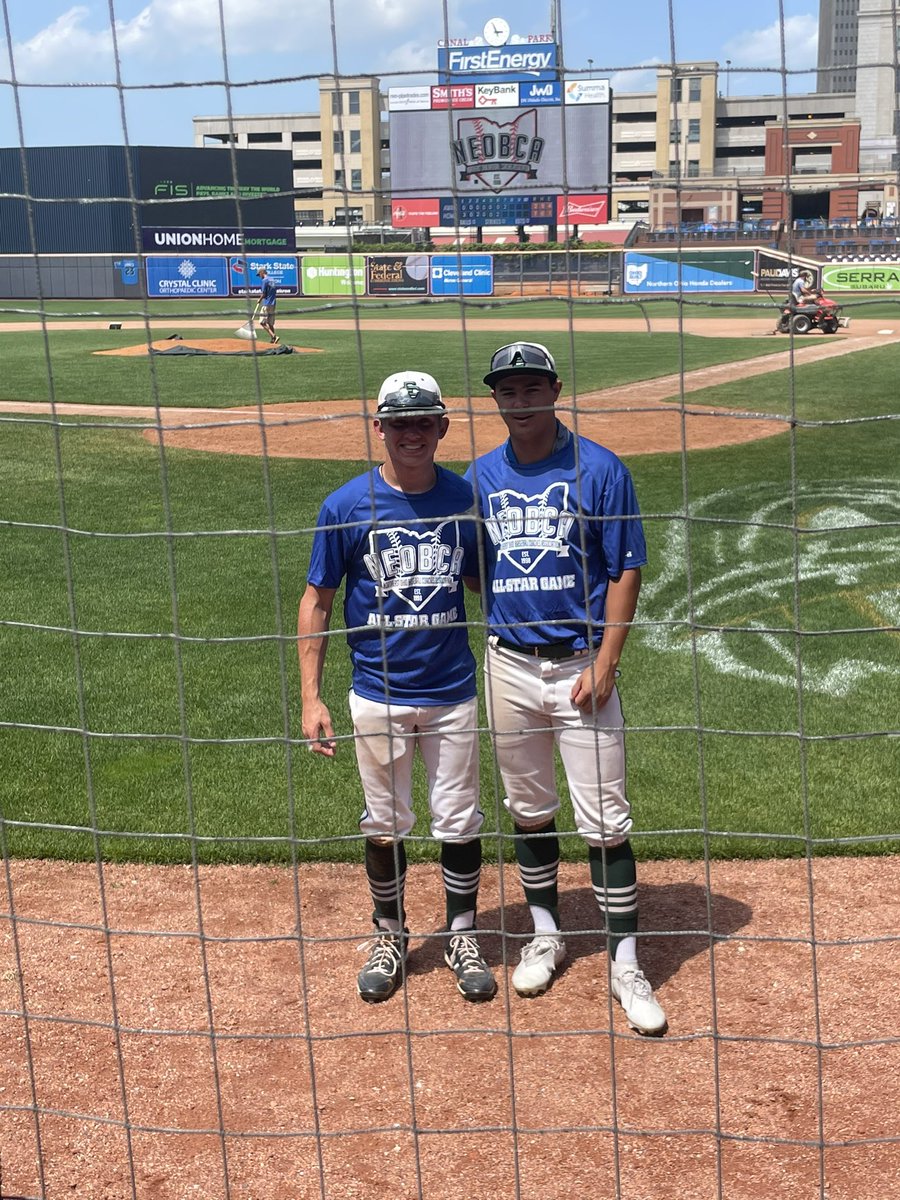 ECbaseball_'s tweet photo. Panthers reppin’ one last time at the NEOBCA All-Star game at Canal Park.  Our team came out on top, 7-2.  @NickThoman2 with a single and stolen base.  @carandang_alex finished the game at short and luckily the ball did not find him.

@ECHSAthletics https://t.co/wtkylHke3Y