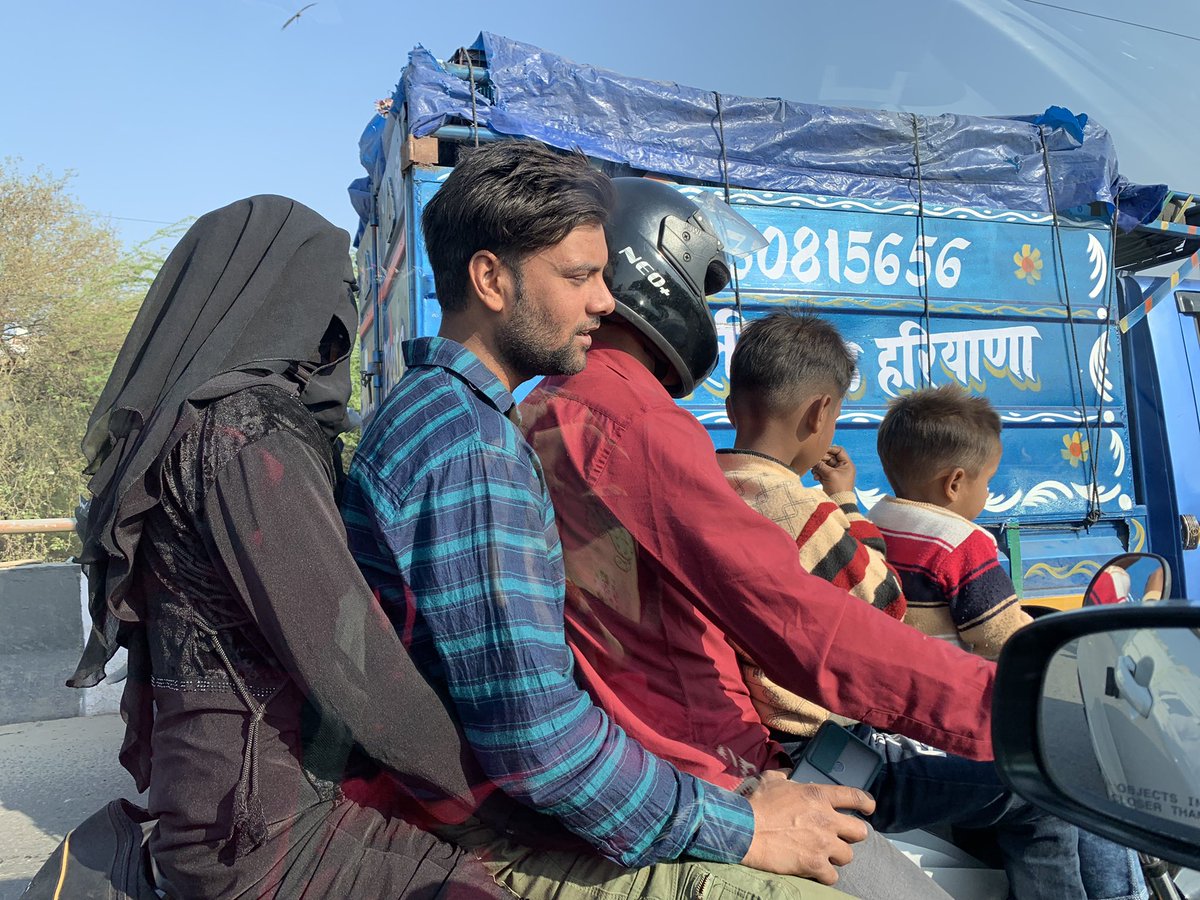 When my wife Anjali, caught this interesting ride while we drove on Delhi roads. It happens only in india - 5 on bike, what a dare riding smoothly on Delhi roads  #India #indianroads #TrafficAlert #MeraBharatMahan #family #delhi #TrafficAdvisory #common  #GeneralAudience