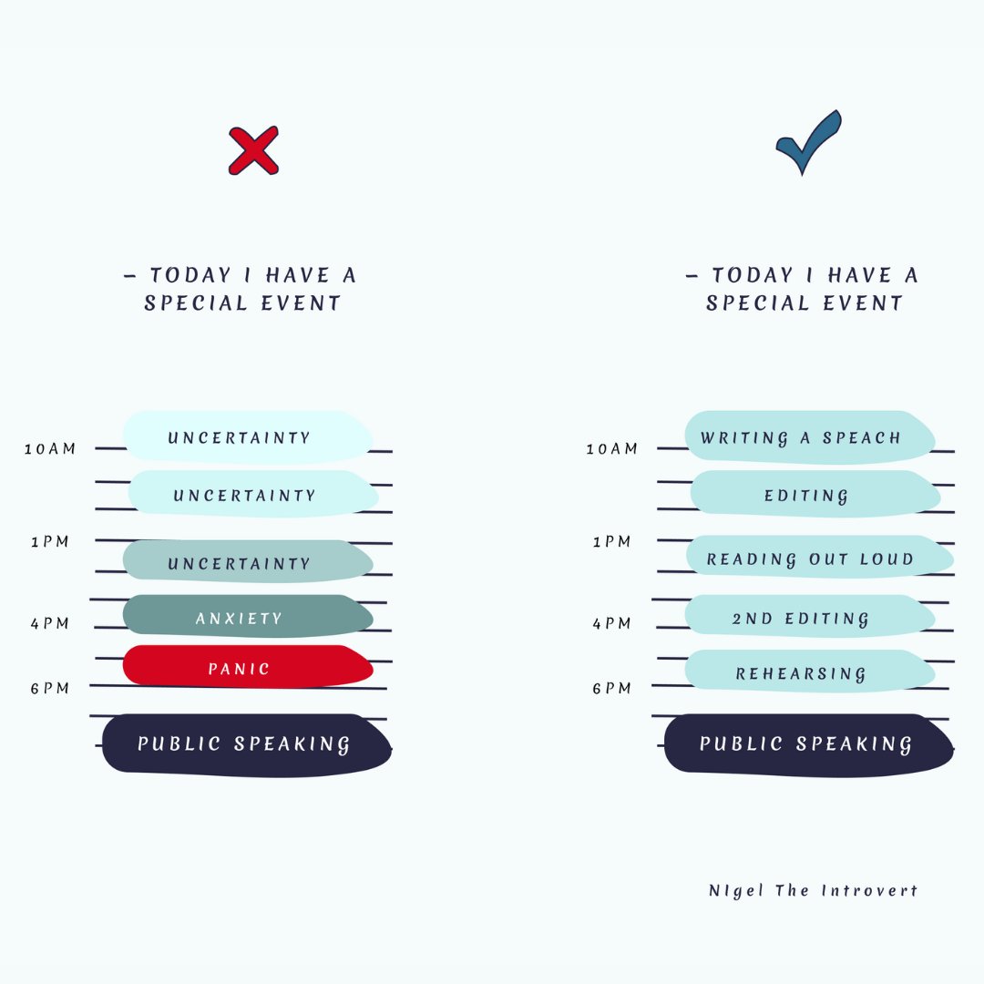 IntrovertNigel's tweet image. An answer to any type of social anxiety is a decent plan.