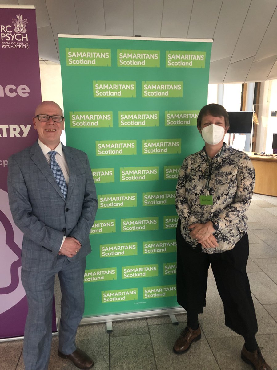 SamaritansScot's tweet photo. Great to be in Parliament tonight as part of Scotlandās Mental Health Partnership. Thanks to @KevinStewartSNP for taking the time to discuss #PromotePreventProvide and Samaritans Scotlandās new Strategic Delivery Plan. https://t.co/owUqWuieCg