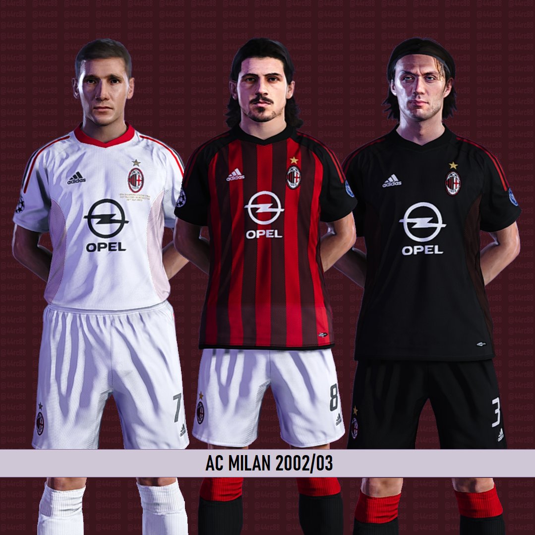 on "🇪🇺🏆 AC MILAN 2002/03 #UCL Full Kitset (7 kits) - now available https://t.co/9G16YNP88w @we_konami #eFootballPES2021 #eFootball2022 @acmilan #ForzaMilan #SerieA https://t.co/ppKGaKsX0p" /