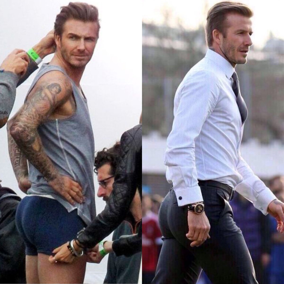 MarkWrightsBum's tweet photo. Mark Wright AND David Beckham in the same photo?! π±ππ₯β½οΈ The most handsome men with the best buns in Britain ππ¬π§ππ₯ All we need now is Mark to follow suit and star in his very own underwear campaign πππ₯ #GoldenBuns #TightyWrighties https://t.co/9o0XsTn1Vz