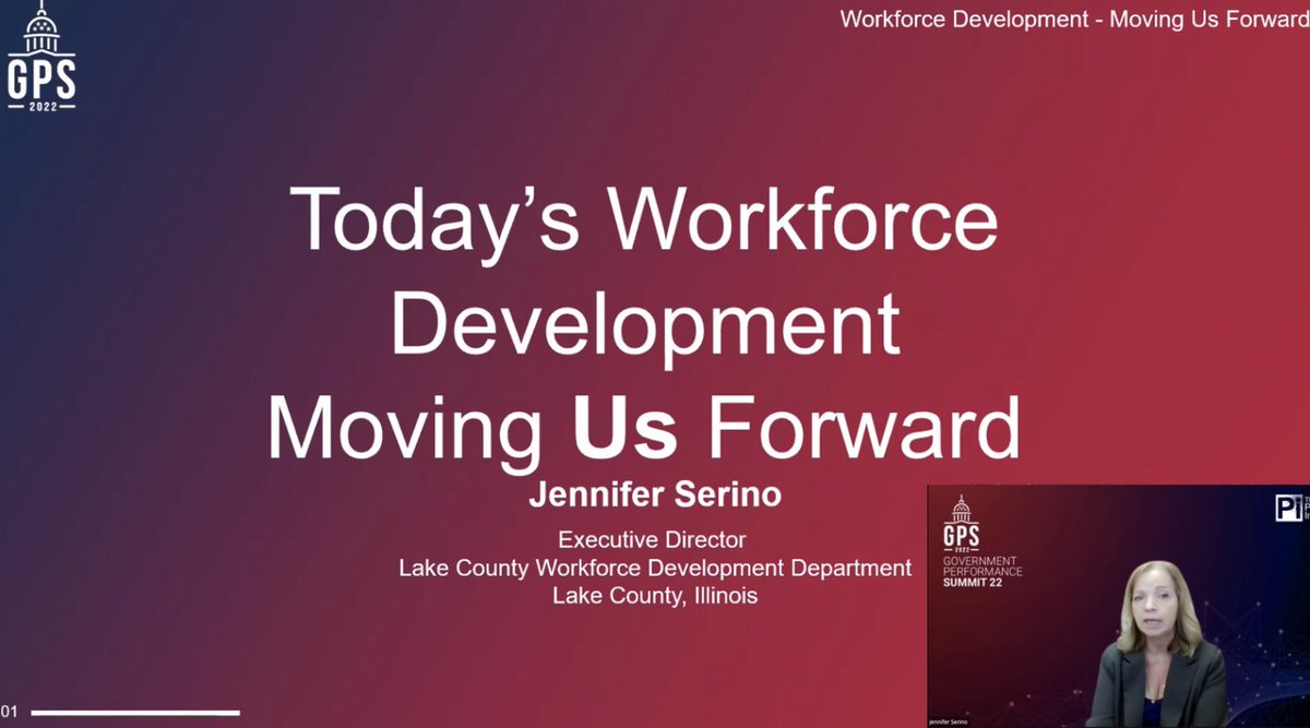 PerformanceInst's tweet photo. Join Speaker #JenniferSerino, Director at Lake County Workforce Development Department. 

Today’s Workforce Development Moving Us Forward Keynote is live now!

#GPS22 #GovPerfsummit #GovPerformance #Performance #RiskandEvidence https://t.co/9lsfdOjddz