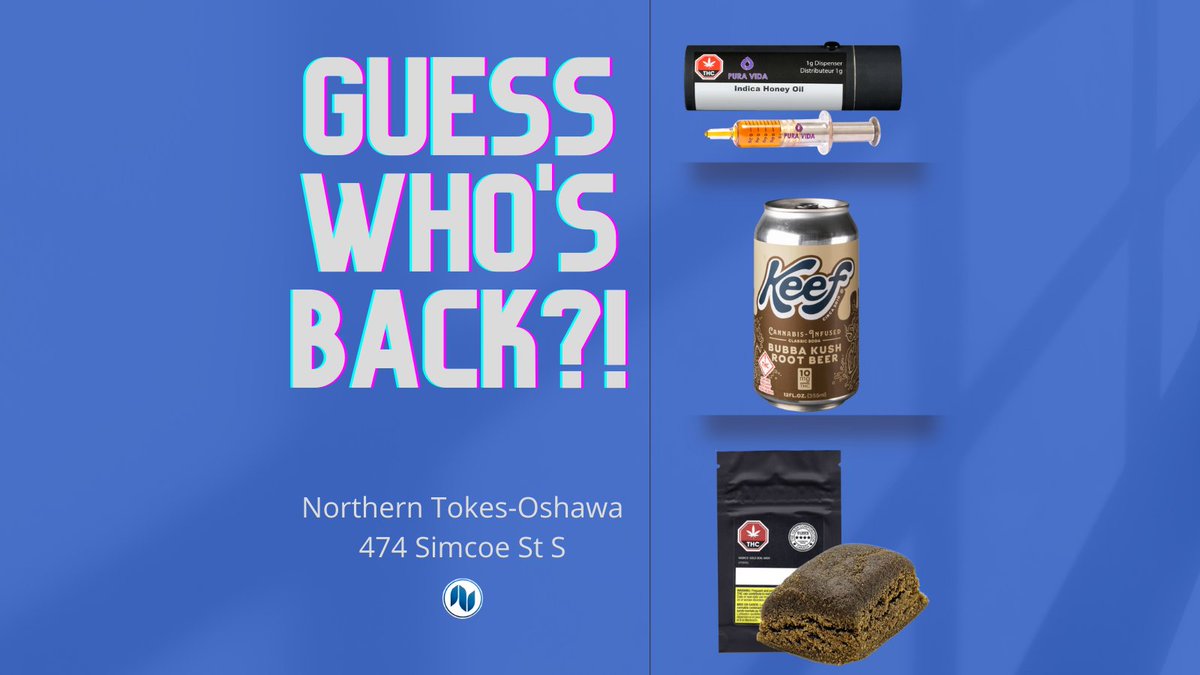 Northerntokes's tweet photo. BACK IN STOCK AT NORTHERN TOKES OSHAWA!

﹡PURA VIDA Honey Oil
﹡KEEF Bubba Kush Root beer
﹡HASHCO Gold Seal Hash

Get it in-store or online here - https://t.co/NHwiWKN3xQ https://t.co/sSdhrScFFR