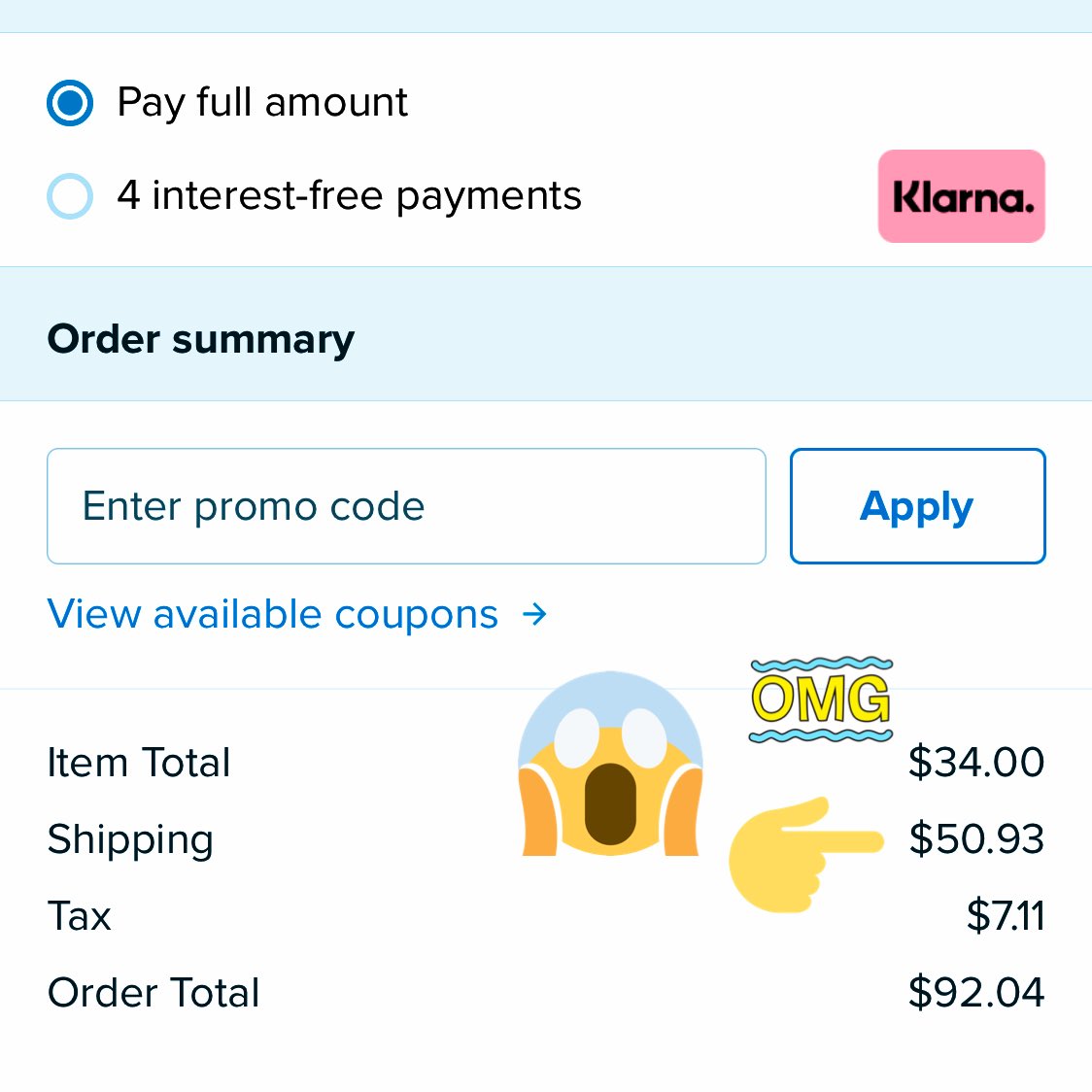 _HeyImJustSayin's tweet photo. @WishShopping So this is my first time shopping on the Wish app. As soon as saw the price of shipping I closed the app and deleted it. Just sayin! https://t.co/hAV7qpnX48
