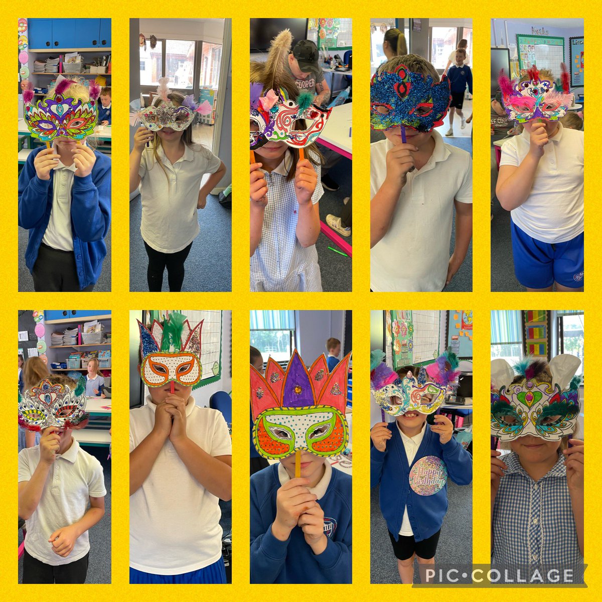 Dosbarth Rhiannon Roberts had a fab time today performing circus tricks and making masks in our ‘ come and do’ session this morning. Thanks to our parents/guardians for coming and getting involved. @DeightonPrimary