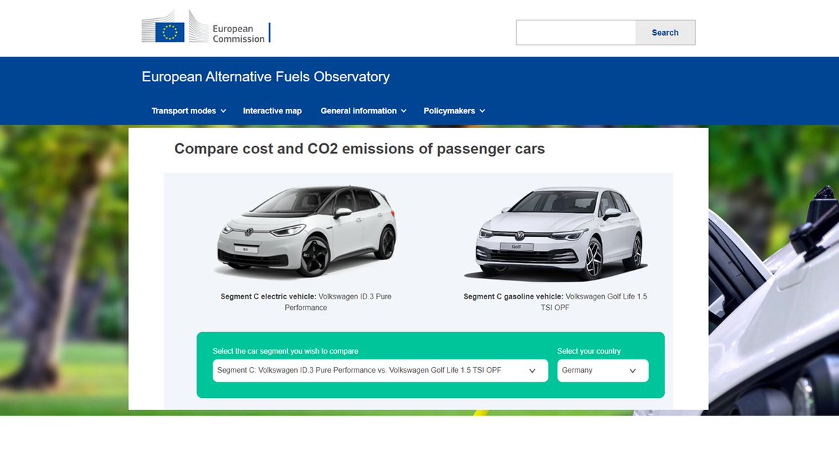 ❓Are you considering buying a new 🚗❓

Try our 🆕 tool and compare the cost 🪙 and CO2 emissions🌿of a petrol⛽️ car versus an electric🔌 car!

👉Find out more on #EAFO website: europa.eu/!Td8697