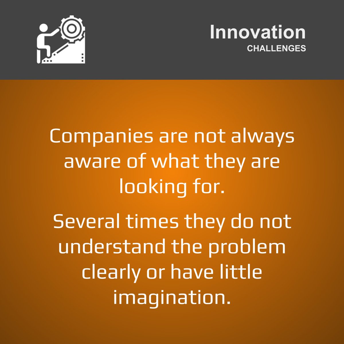 InnDiscovery's tweet photo. Companies are not always aware of what they are looking for. 
Several times they do not understand the problem clearly or have little imagination.

👉 𝘭𝘦𝘵'𝘴 𝘥𝘪𝘴𝘤𝘶𝘴𝘴 𝘩𝘰𝘸 𝘵𝘰 𝘪𝘮𝘱𝘳𝘰𝘷𝘦 𝘵𝘩𝘦 𝘪𝘯𝘯𝘰𝘷𝘢𝘵𝘪𝘰𝘯 𝘱𝘳𝘰𝘤𝘦𝘴𝘴 https://t.co/haJQxYyUZ4