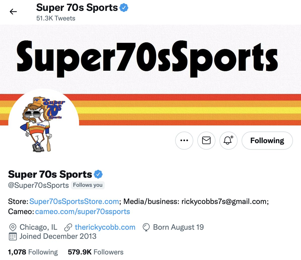 Super 70s Sports (@Super70sSports), Twitter