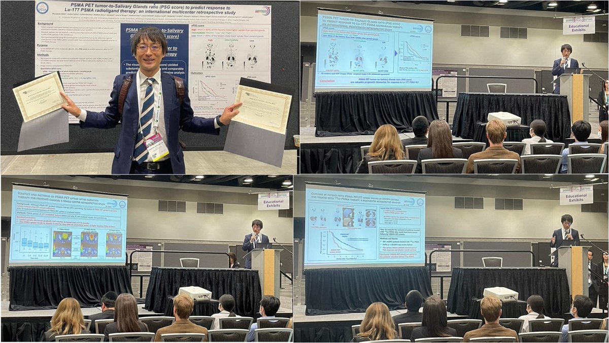 Historic Hat-Trick of <a href="/masatoshihotta/">Masatoshi Hotta</a> who won the 3rd, 2nd and 1st places best poster awards in the Clinical Oncology category at #SNMMI22 for his work on PSMA PET !! A huge thanks to all the co-authors. #Teamwork #legend #PSMA #theranostics #nuclearmedicine <a href="/SNM_MI/">SNMMI</a> <a href="/UCLAHealth/">UCLA Health</a>