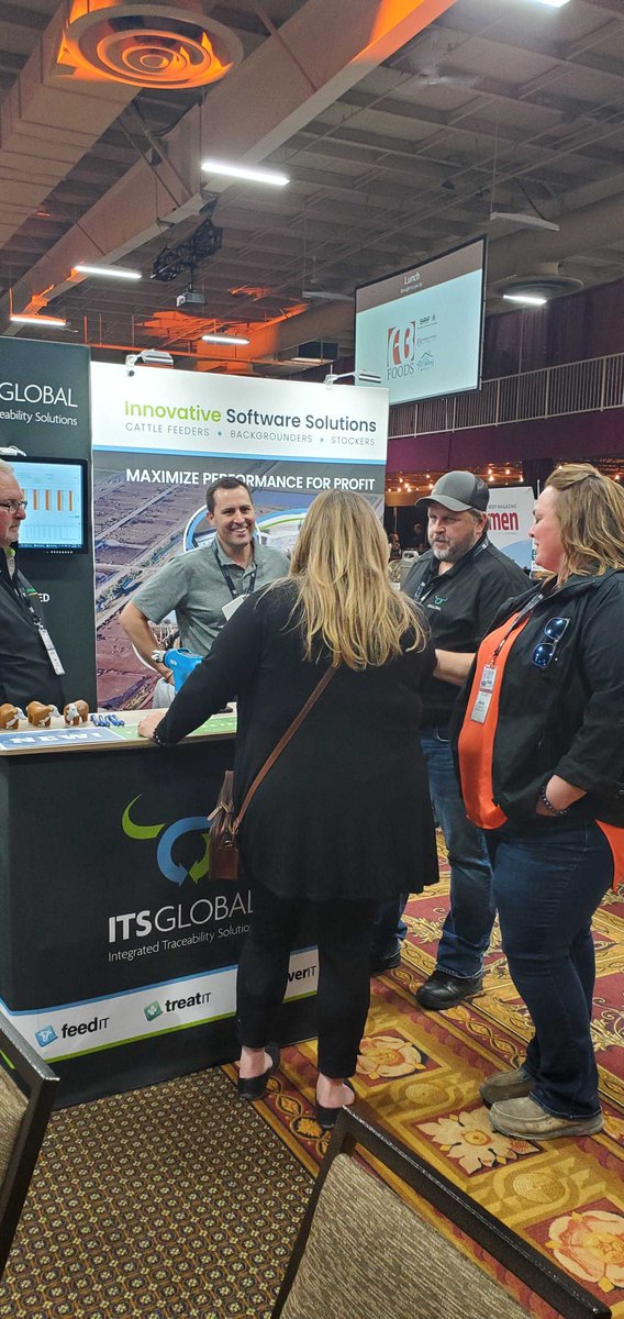 ITSLivestock's tweet photo. Still going strong in Booth 11 for day two of the @ABBeefConf!

Come say hi and try a custom demo to see how ITS software helps #cattlefeeders boost their bottom line 📈

#ITSGlobal #feedlotsoftware https://t.co/SwGZ6JCA9A