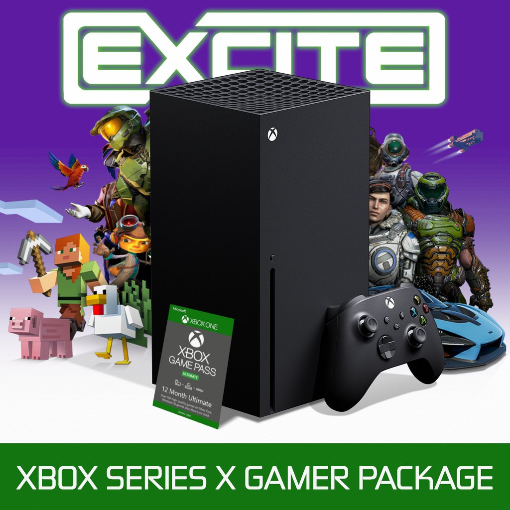 ShopExcite's tweet photo. Get your entries TODAY to win an XBOX SERIES X with a year of GAME PASS ULTIMATE! and to those who are new from entering and following our socials! WELCOME TO EXCITE! we are a gaming apparel brand that is trying to create a gaming community! #giveaway #xboxseriesx LINK IN BIO https://t.co/Ya9DLVbZFT
