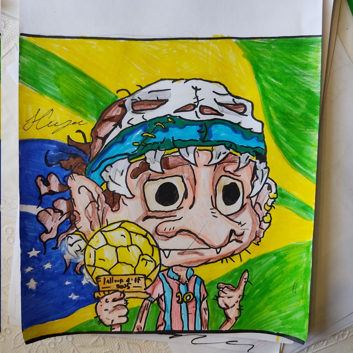 TimkasFather's tweet photo. Hand Drawing by Timka 12 yo! For @10Ronaldinho Ball Wizardโฝ๐ฅ๐๐ช๐๐, Thank, Cool unification through @troll_town_wtf, it makes the family more powerful๐๐๐๐คฉ๐. Thanks Timka ๐ค,join RT likes,support to small #Kidartist https://t.co/4nsyB135bP