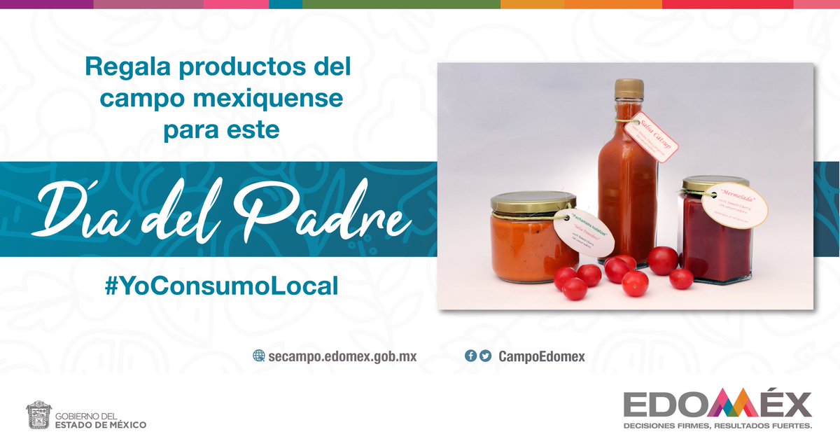 Sorprende a papá este #DíaDelPadre con productos del #CampoMexiquense. Aquí te dejamos estas deliciosas salsas y mermeladas a base de tomate cherry.  
#RegaloParaPapá
#LaTierraQueNosUne 🪴