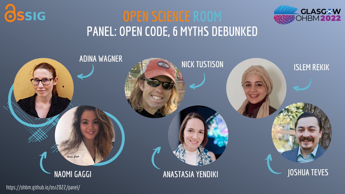 OhbmOpen's tweet image. The 3⃣ #OSR panel at #OHBM2022 (une 21, 14:45 GMT+1) will be “#OpenCode: Myths Debunked&quot;. Thread on moderators &amp;amp; panelists incoming👇🏽 - read below &amp;amp; register! ohbm.github.io/osr2022/regist…