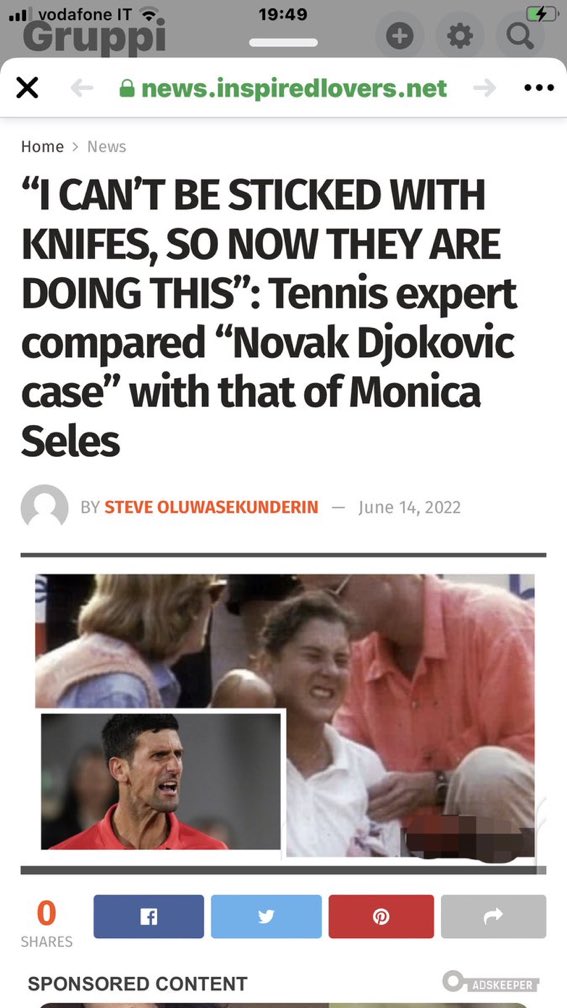 You can call me part of a Nole’s cult, I’ll tweet about Australia injustice till Im dead, totally believe Laver Cup, Gaudenzi, Ben R, ESPN, media, most journalists and establishment and yes even Bill Gates are trying to drag/kill/minimize Djokovic’s career but this ⬇️

N O Never!