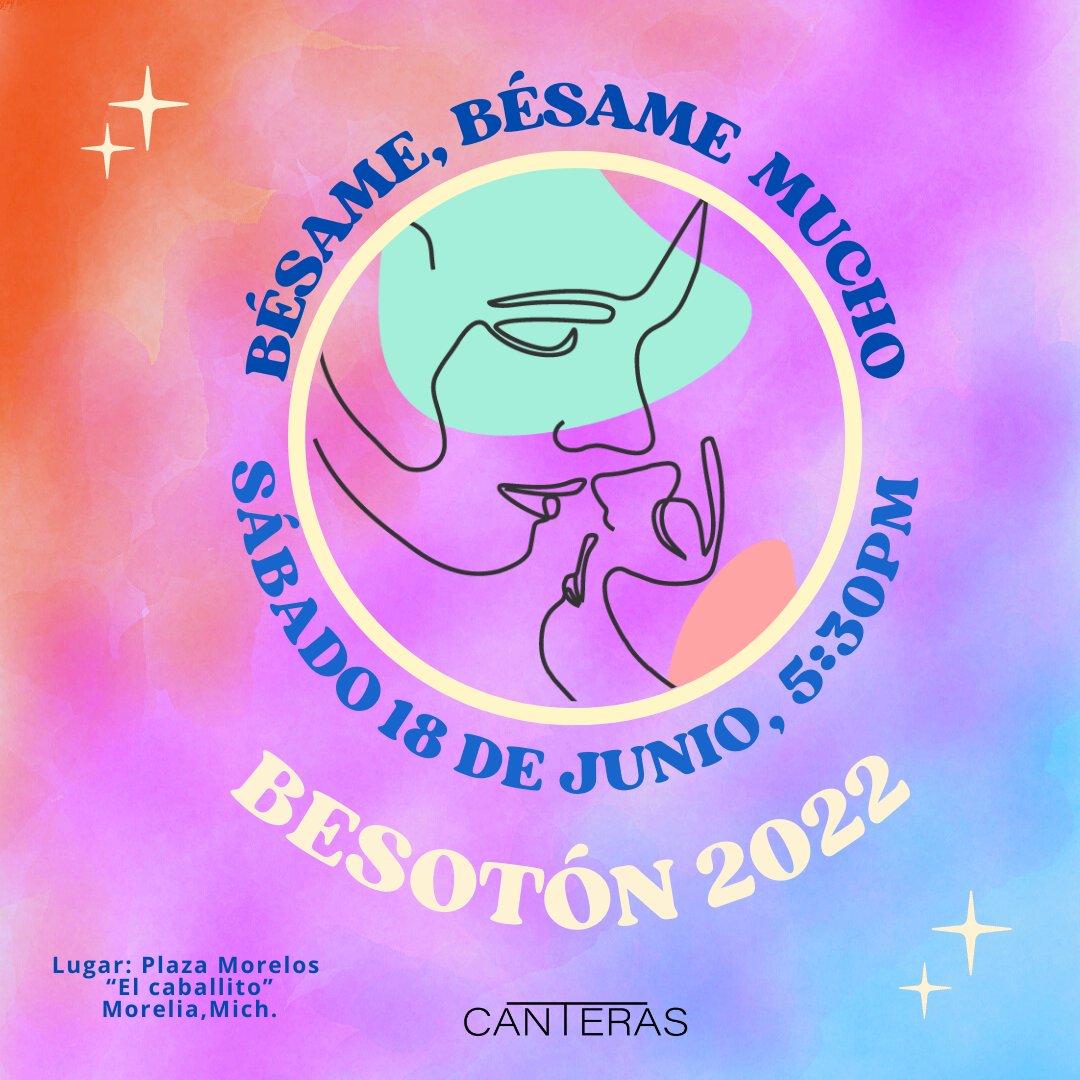 CanterasLBT's tweet photo. Colectiva Canteras lxs invita al #Besoton LGBT*IQ+ 2022.
Será a las 5:30 el 18 de junio en el Jardín Morelos, será previo a la Marcha del Orgullo.
¡Por el derecho a amarnos!
¡Por el derecho a besarnos!
¡Por el derecho a ser quienes somos! https://t.co/bFfYMN7Cyg