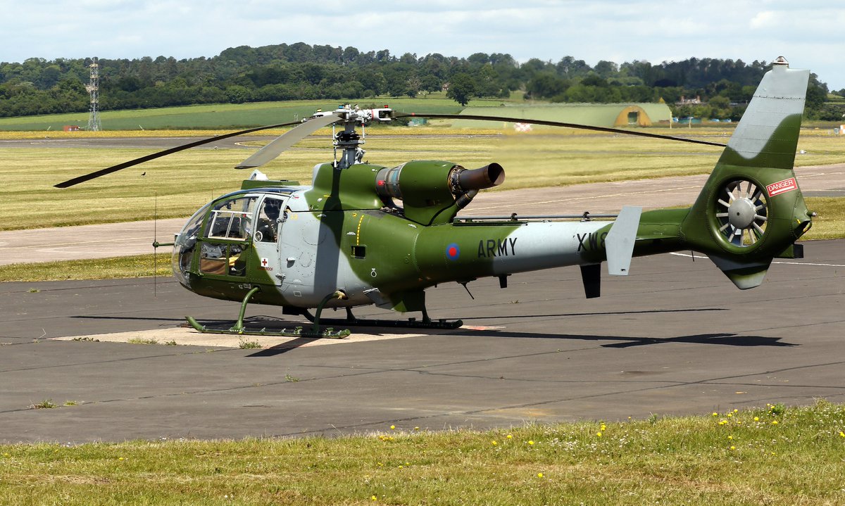 HardernJohn's tweet photo. Chinook and Army Air Corps Westland Gazelle AH.1 at RAF Shawbury to take part in the Falklands Anniversary fly past at National Arboretum 15/06/2022 @ArmyAirCorps https://t.co/1W0vbaBxuj