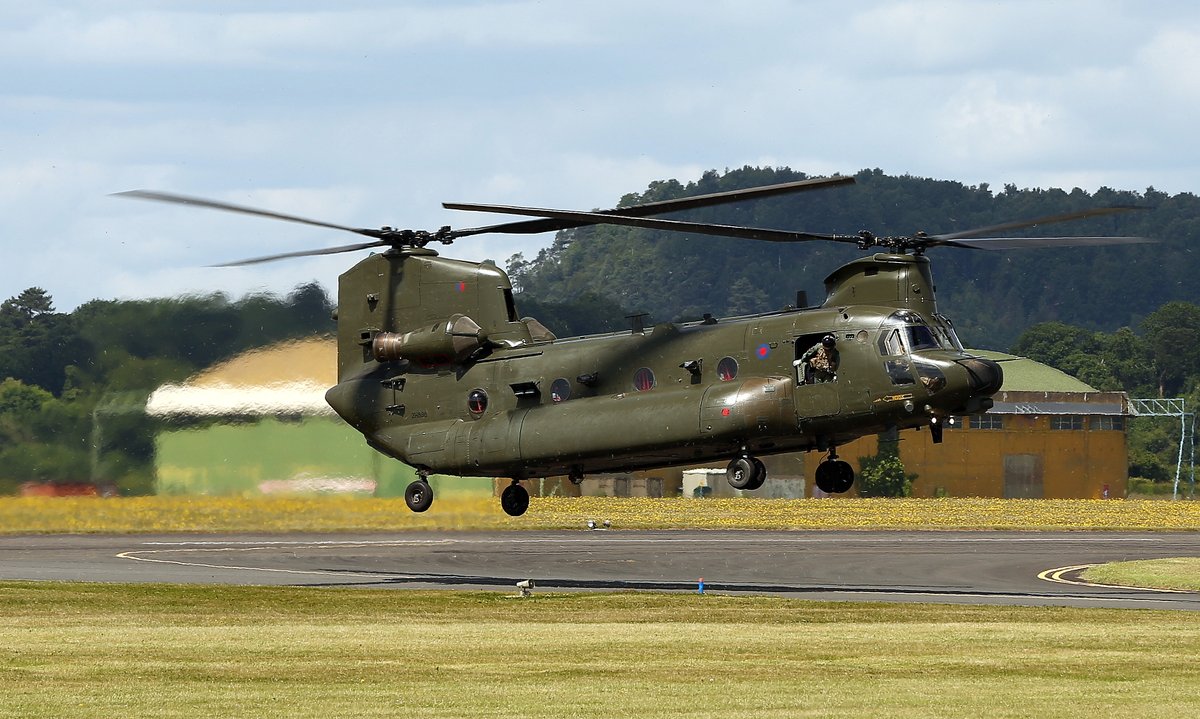 HardernJohn's tweet photo. Chinook and Army Air Corps Westland Gazelle AH.1 at RAF Shawbury to take part in the Falklands Anniversary fly past at National Arboretum 15/06/2022 @ArmyAirCorps https://t.co/1W0vbaBxuj