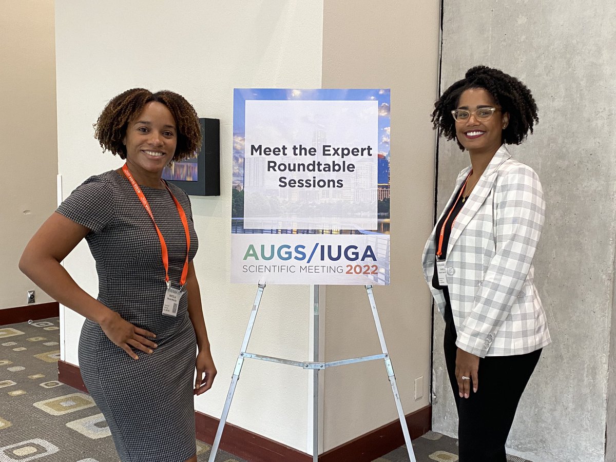 charelle_md's tweet image. @MWGrayMD and I ready to give our Expert Roundtable on “Strategies for Recruitment, Retention and Success of Underrepresented Minority Faculty in Medicine” at AUGS/IUGA #PFDWeek2022 @FPMRS @iugaoffice #RepresentationMatters @GW_MFA @GWSMHS @UNC_SOM @UNCOBGYN @GWOBGYN