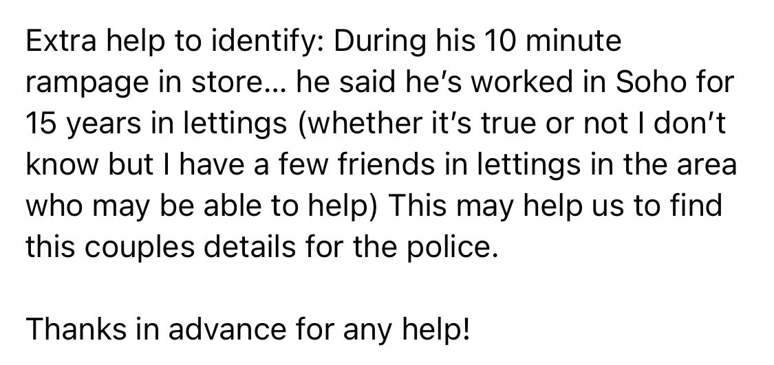 Does anyone know who this delightful couple are? Who decided to superglue our locks last night after an altercation in store earlier in the day … #soho #vandals #caughtoncamera #CaughtOnTape <a href="/metpoliceuk/">Metropolitan Police</a> <a href="/MPSSoho/">Soho Police</a> <a href="/sohosocietyw1/">The Soho Society</a> <a href="/sohoradio/">Soho Radio</a> <a href="/MetTaskforce/">Met Police Taskforce</a>