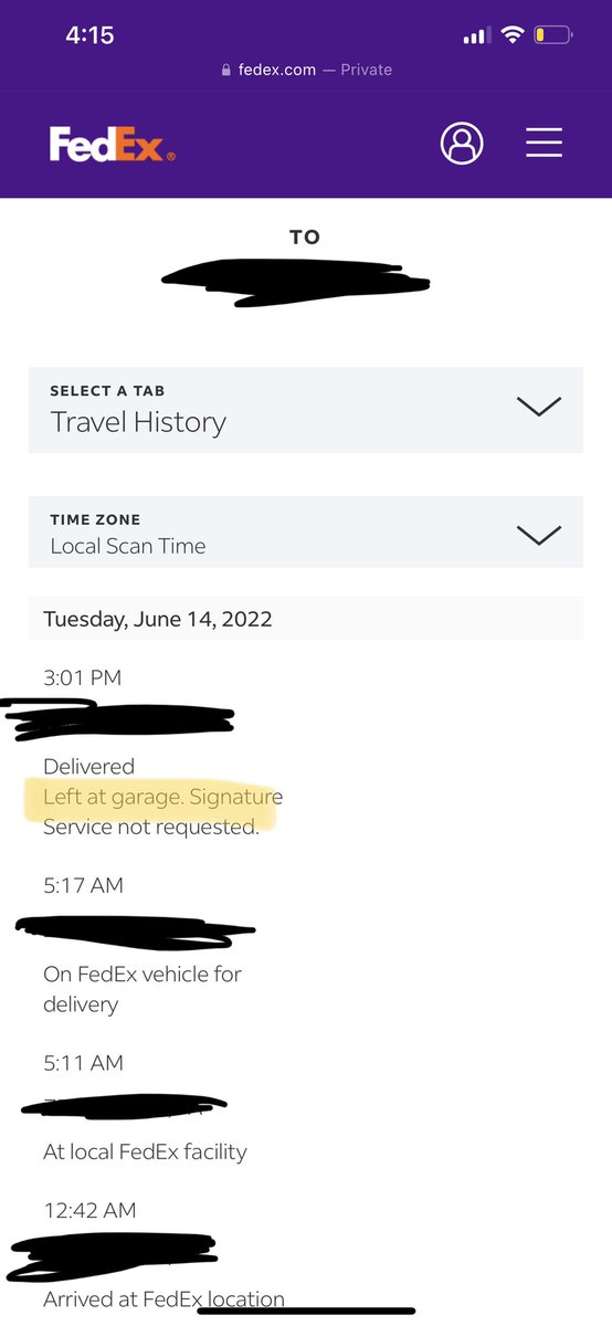 _jesssdoit's tweet photo. @FedEx @FedExHelp 
“Left at garage door” ?? 
More like left in the middle of my damn driveway. Y’all need to do better. My @UPS driver puts every package on our doorstep and rings the doorbell. https://t.co/3WfIzgMgVd